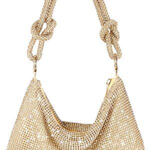Rhinestone Purse Sparkly Evening bag Silver Clutch Purses for Women Evening, Cro